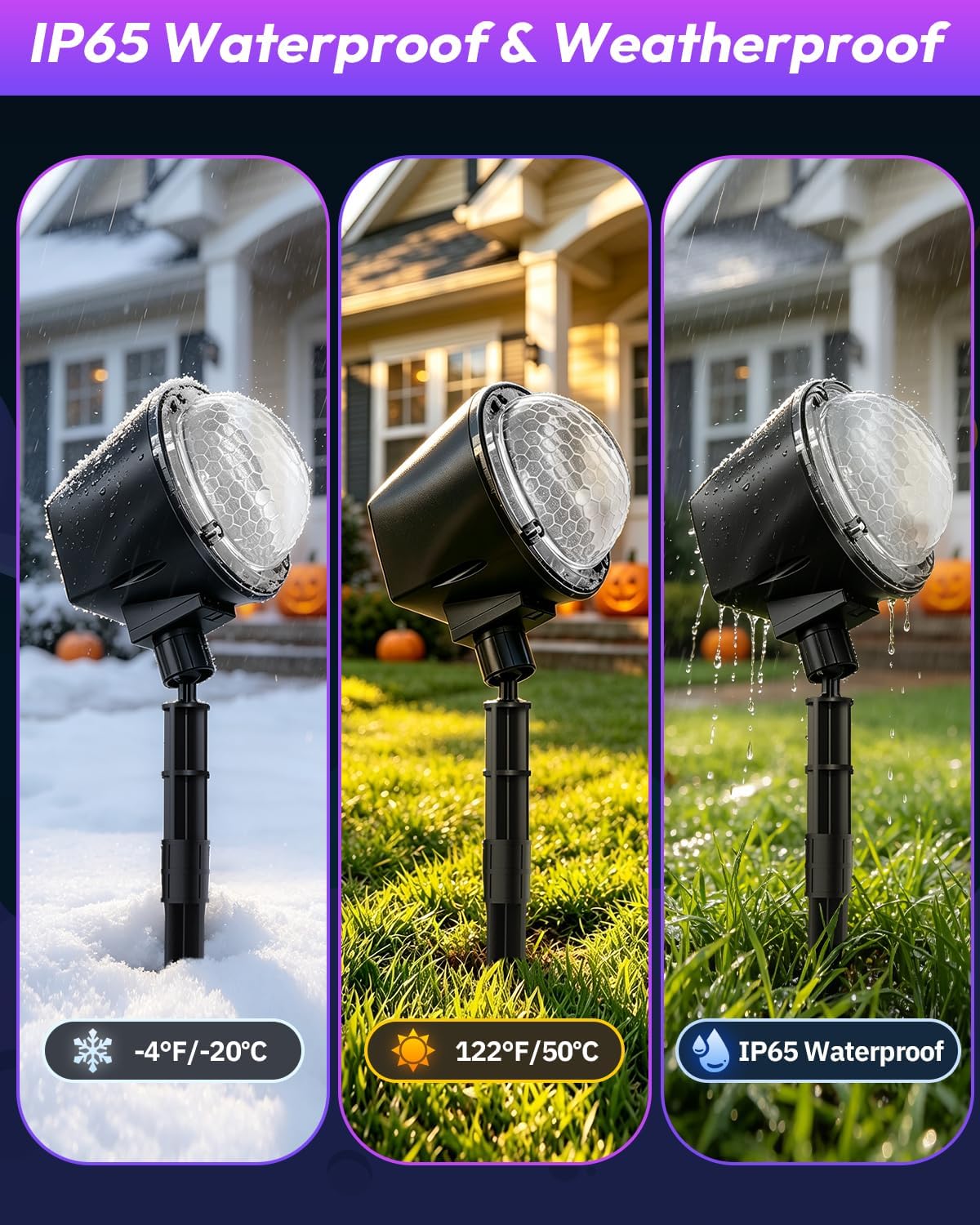 Halloween Projector Lights Outdoor, Ultra Bright Dynamic RGBW Water Ripple Projection Light with Remote, 15 Lighting Effects, Timer & Memory Function, IP65 Waterproof,16.4FT Cable for Yard Decorations