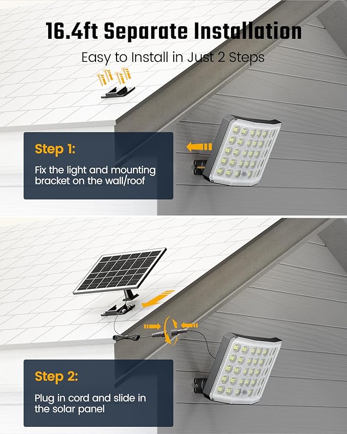 ONLYWIN Solar Lights Outdoor Bright Solar Dusk to Dawn Light