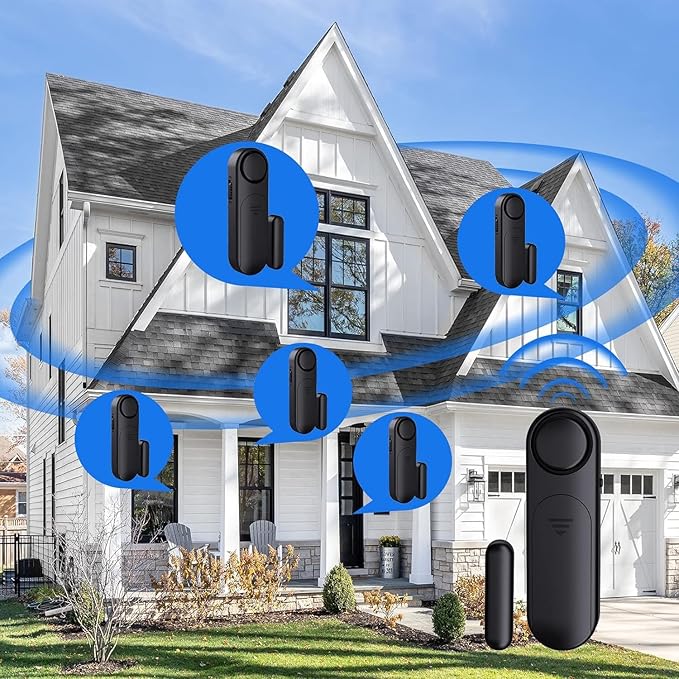 AKOYU 5-Pack Window Alarms for Home Security, 120dB Door and Window Open Sensor