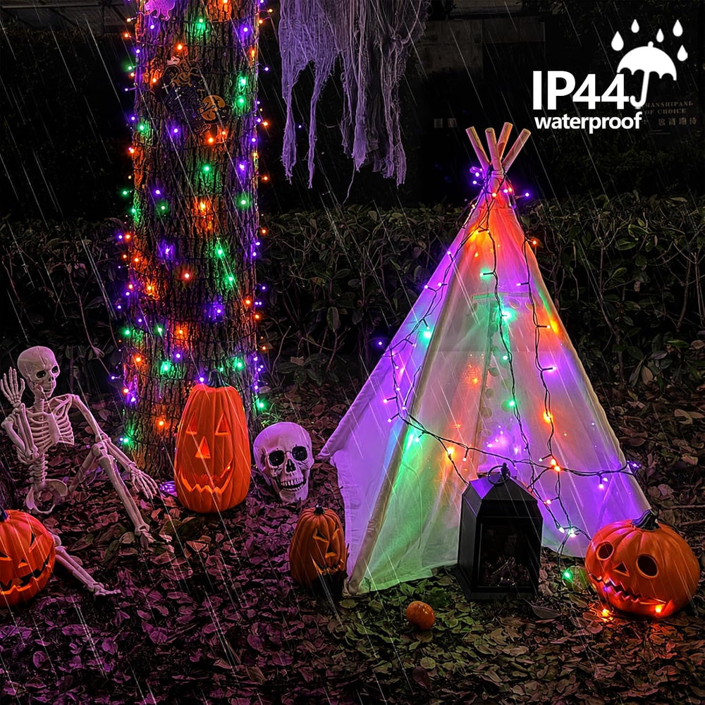 YEGUO Orange Purple Green Halloween Lights Outdoor Waterproof - 165ft 500 LED...