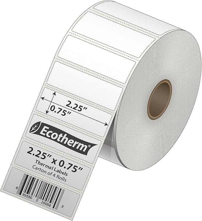 2.25" x .75" Thermal Labels | 4 Rolls | 7120 Labels | fits Zebra, Offnova