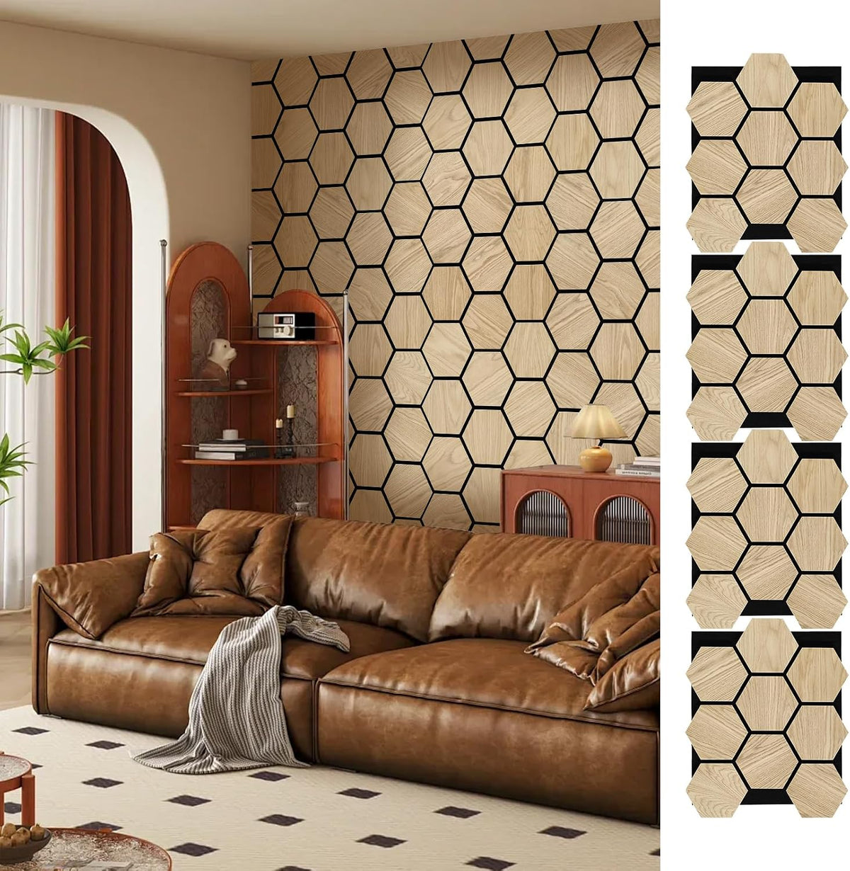 ARMURO Hexagon Wall Panels (4 PCS)