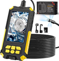 Triple-Lens Endoscope Camera with Light, Tool Mens Gifts for Fathers, Dad, Husbands, 1080P Borescope with 32GB Card, IP68 & 4.5" Sewer Inspection Camera with 16.5FT Semi-Rigid Cable