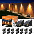 16 Pack Decoration Solar Fence Lighting Outdoor Down Warm White LED