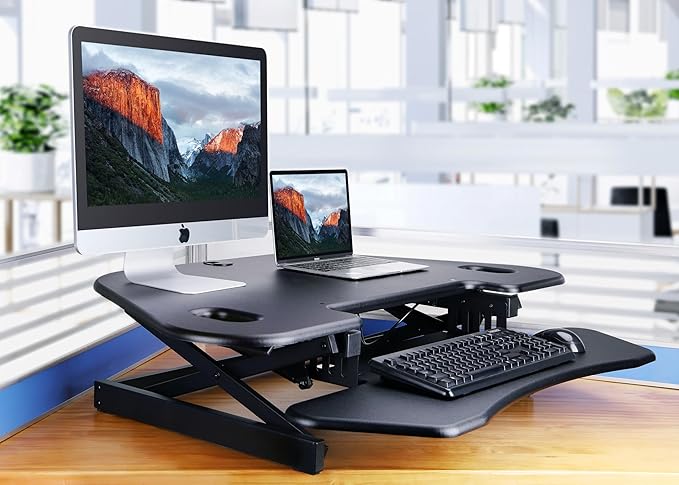 Rocelco 46" Height Adjustable Corner Standing Desk Converter