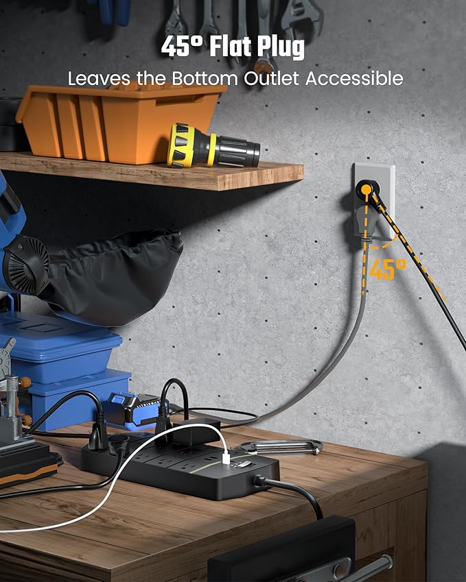 Power Strip, SUPERDANNY 5000 Joules Surge Protector