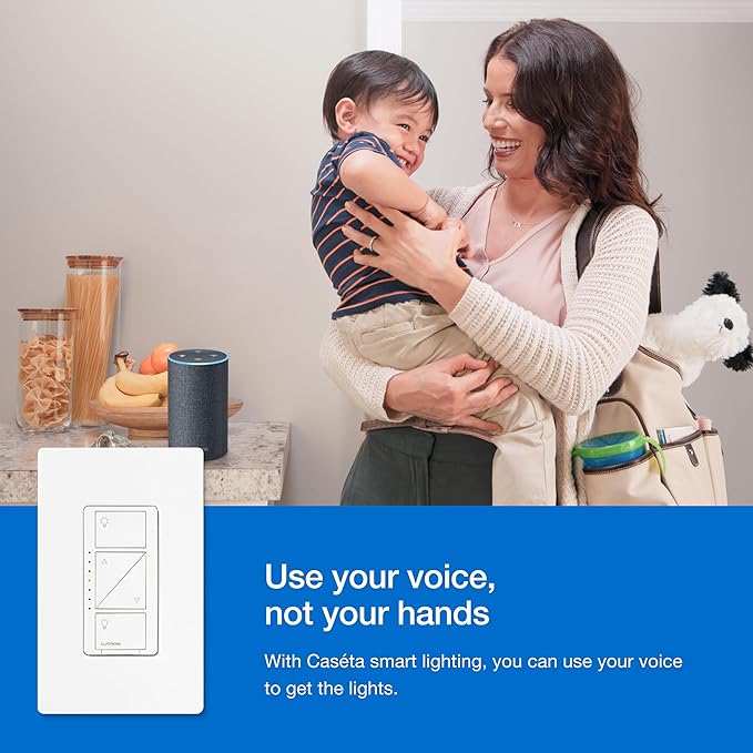 Lutron Caseta 3 Way Smart Dimmer Light Switch Kit, Includes Pico Remote