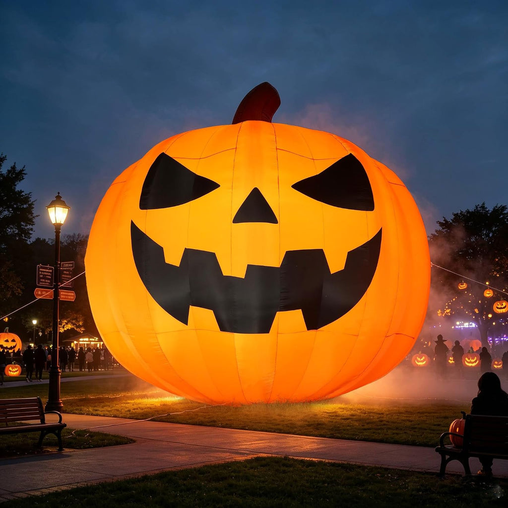 Giant 26Ft Halloween Inflatables Pumpkin Decorations with Blower, 3D Design