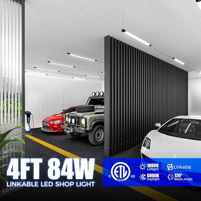 Barrina BS84 LED Shop Light for Garage, 5000K Linkable Light Fixture for
