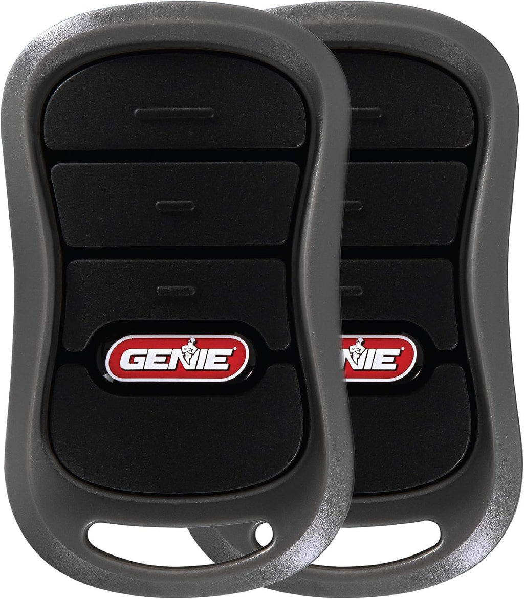 genie 3-button garage door opener remotes (2 pack) shown in use