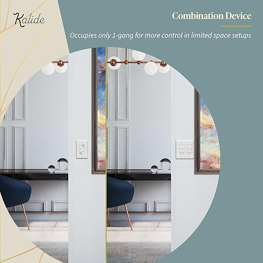 TOPGREENER Kalide Dual Load Dimmer Light Switch, Double LED Dimmer Switch (2 Pack)
