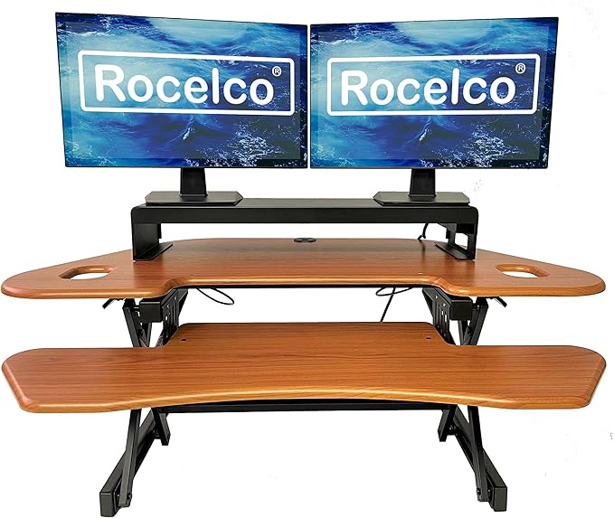 Rocelco 46" Height Adjustable Corner Standing Desk Converter