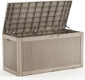 EasyUp 120 Gal Deck Box Waterproof Outdoor Storage Box Gray
