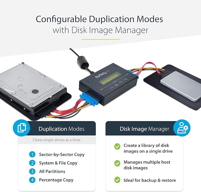StarTech.com 1:1 Standalone Hard Drive Duplicator