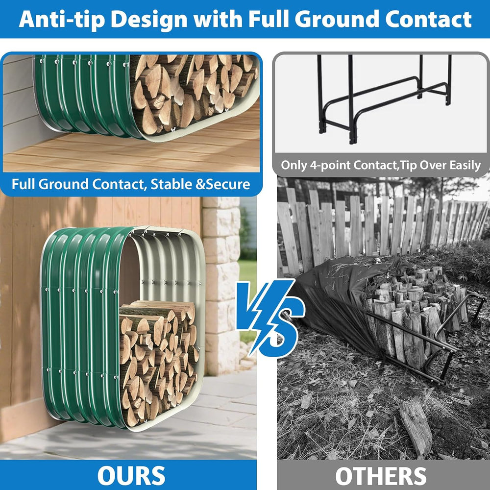 49IN Firewood Rack Outdoor Indoor, 600LBS Capacity,Waterproof Heavy Duty Wood...