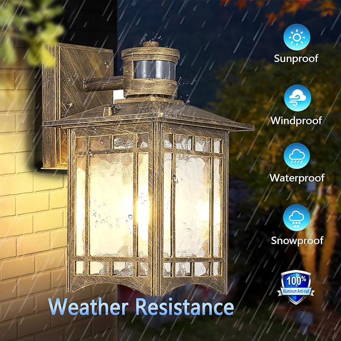 XANGQAN Bronze Outdoor Motion Sensor Lights