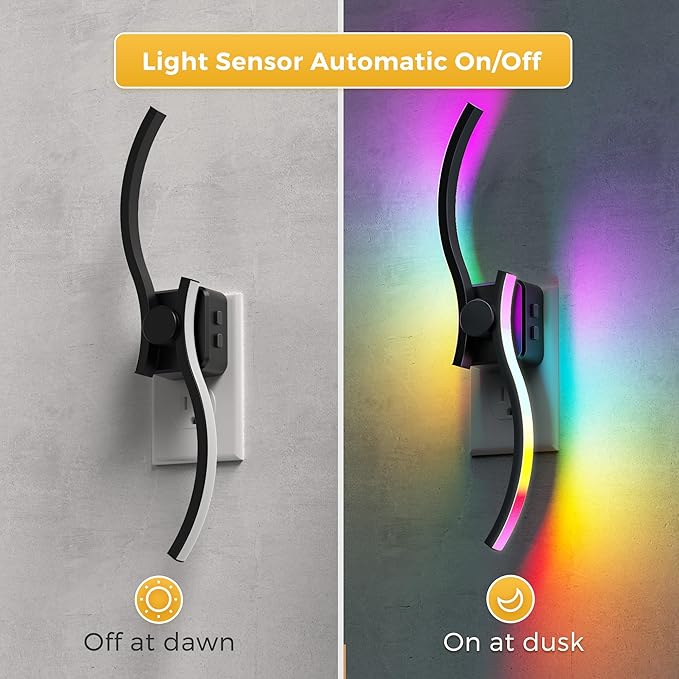 L LOHAS LED Night Light, 2 Pack Night Lights Plug into Wall, Modern Nightlight