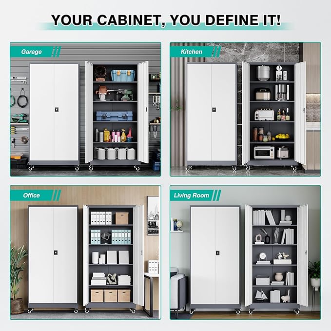 75" Tall Metal Storage Cabinet