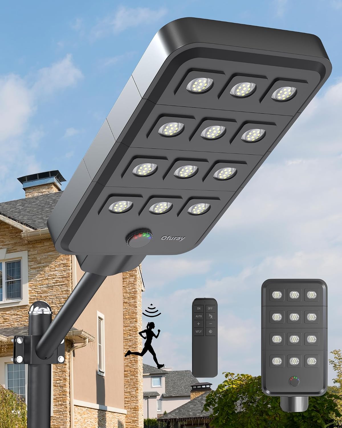 Ofuray Of-12600W Solar Street Lights Outdoor – 15W Super Bright 120LED