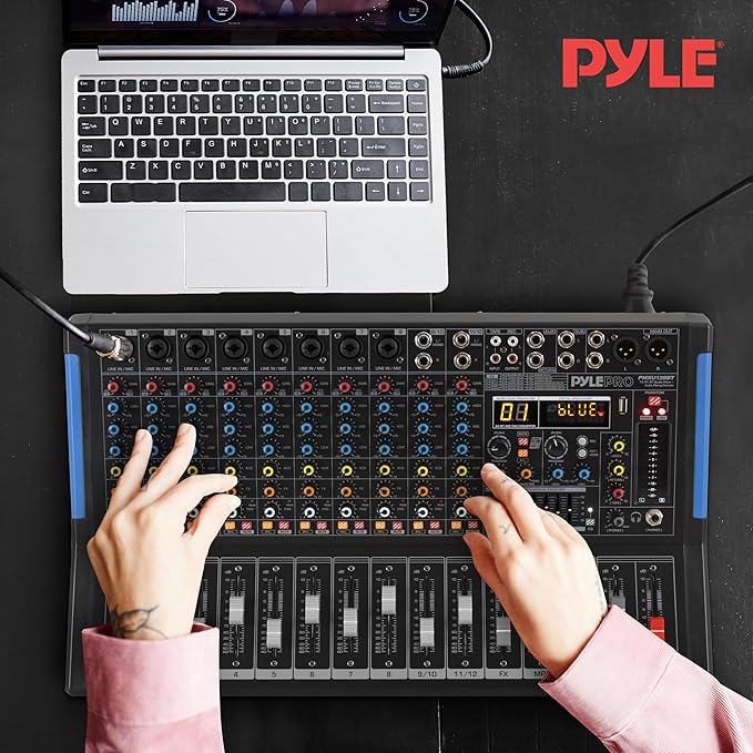 PYLE 12-Channel Bluetooth Studio Audio Mixer