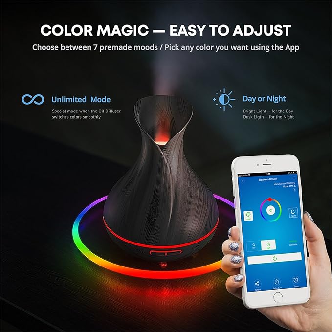 Sierra Modern Home Smart WiFi Wireless Essential Oil Aromatherapy 400ml