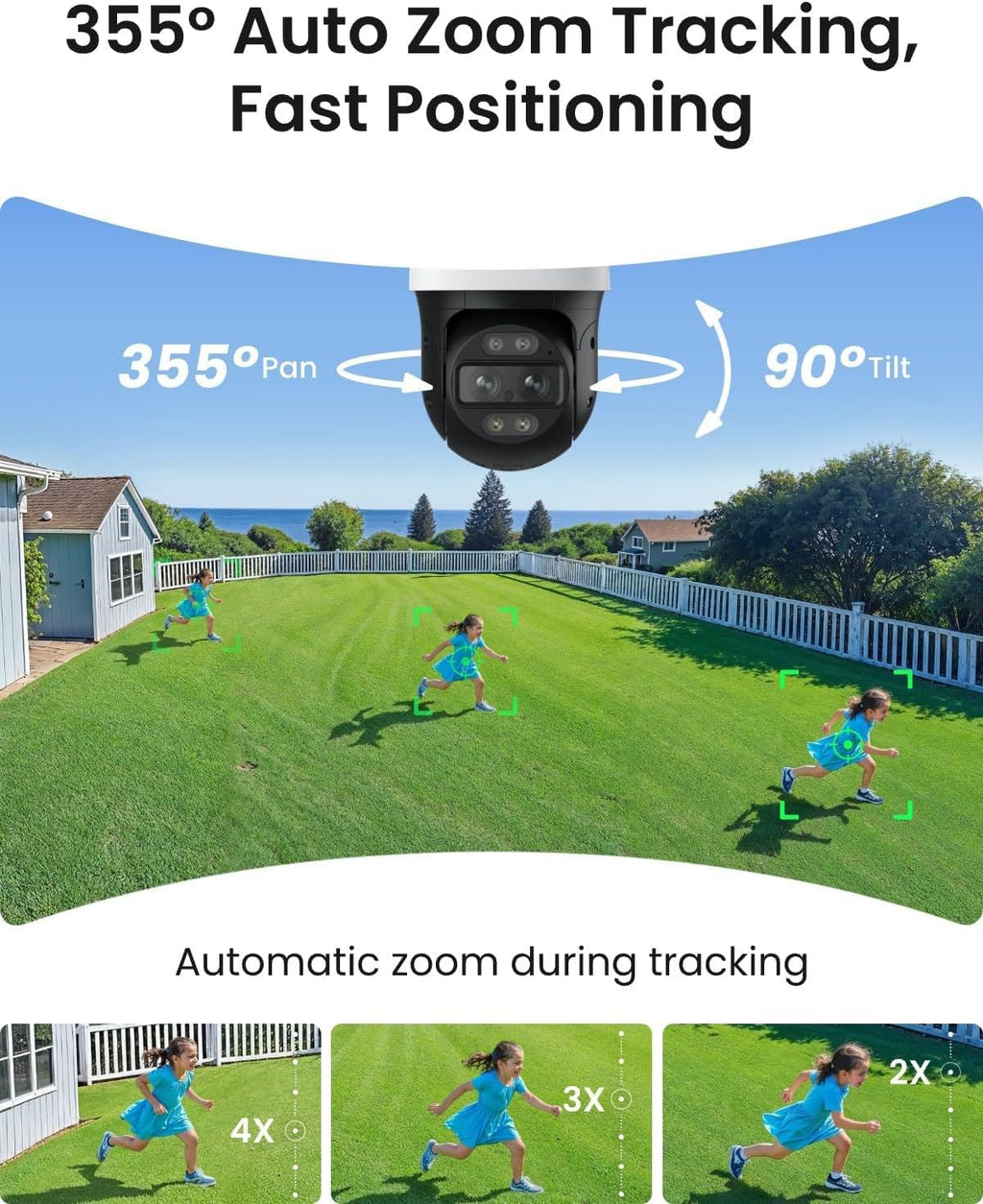 reolink trackmix poe dual-lens ptz security camera 6x, side view