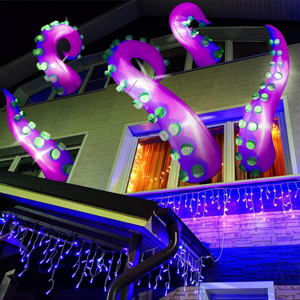 Libima 5 Pcs 5 ft Halloween Inflatable Lighted Giant Octopus Tentacle