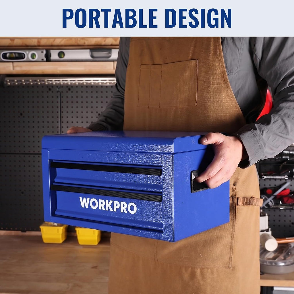 workpro 15＂ heavy duty metal toolbox with 2, package contents