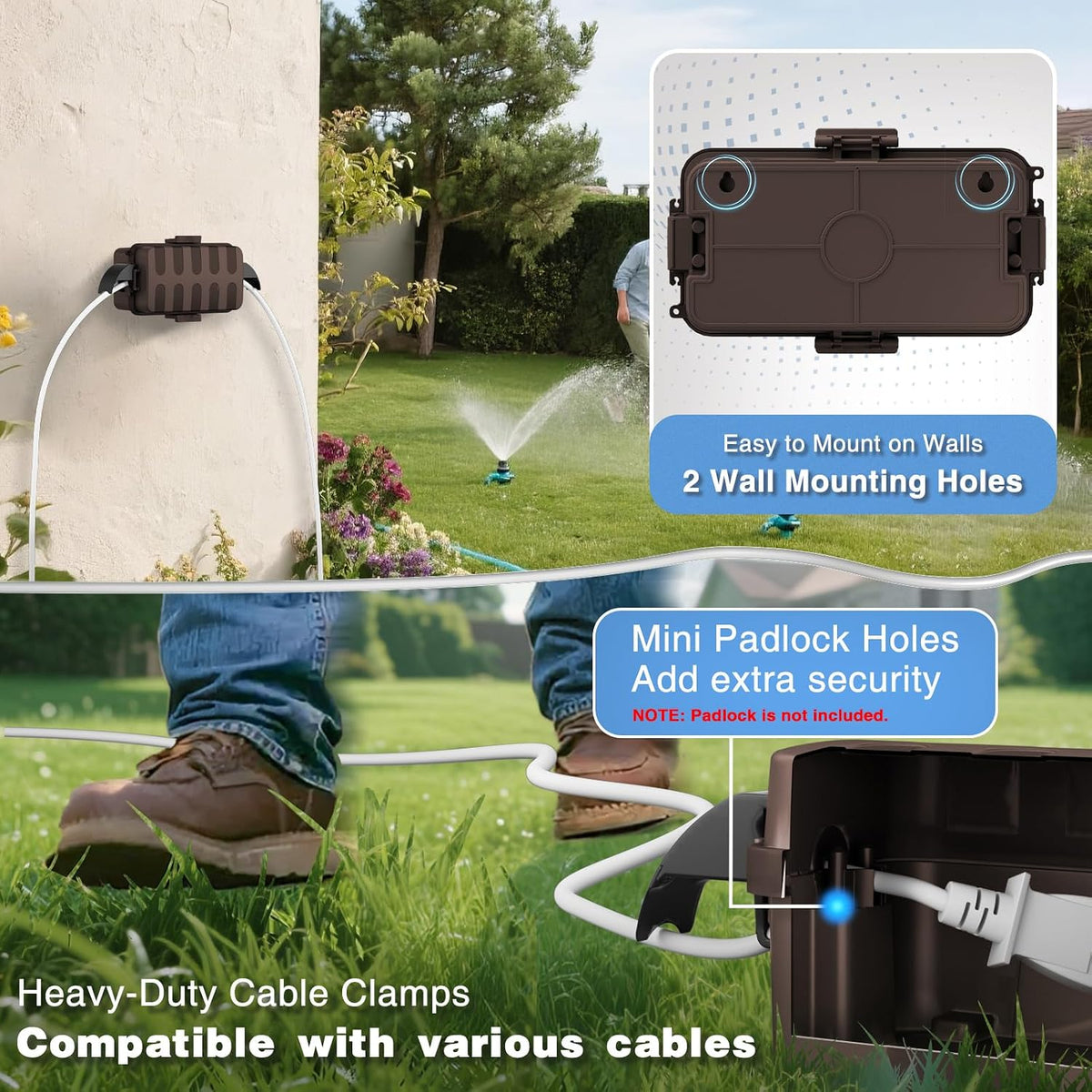 flemoon 2 pack ip55 outdoor electrical box waterproof showing dimensions