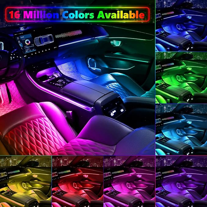 Dreamcolor Acrylic Interior Car Lights, AMKI Car LED Strip Light
