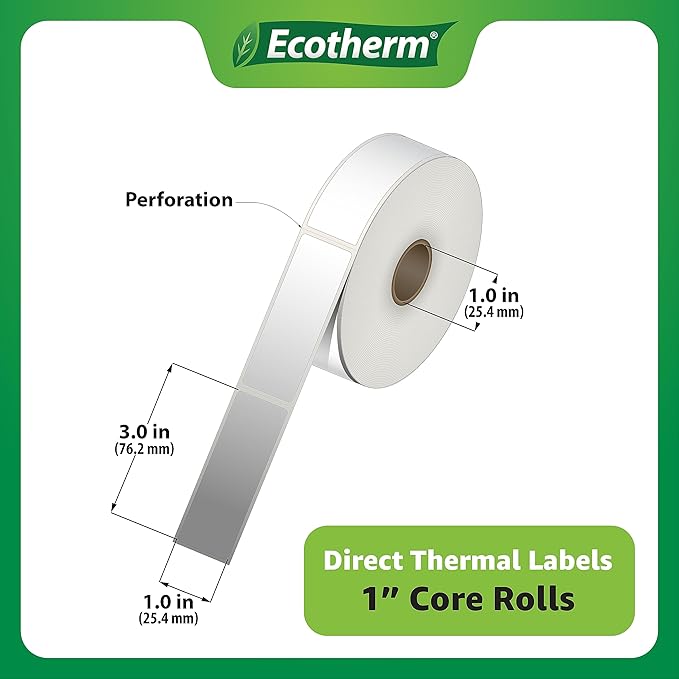 1" x 3" Thermal Labels | 4 Rolls | 2720 Labels | fits Zebra, Offnova Thermal