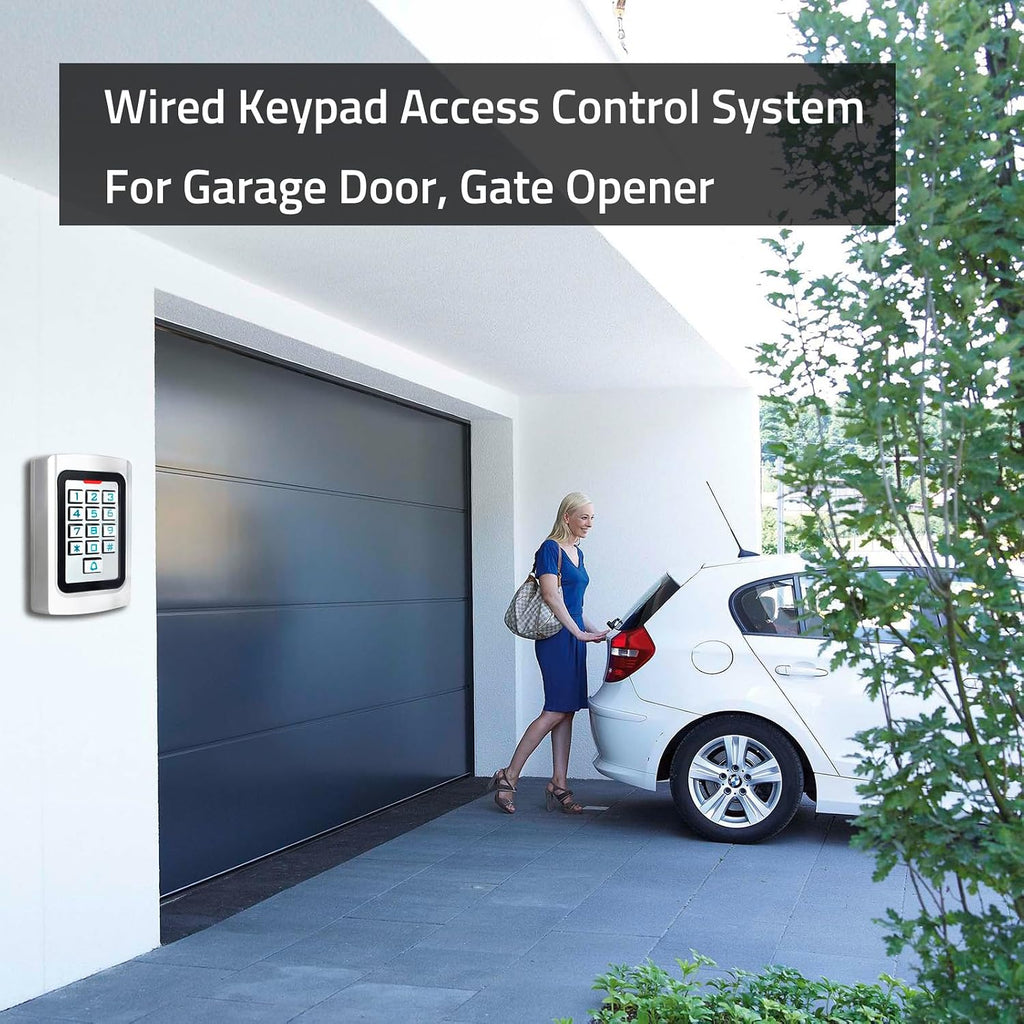 universal wired access control keypad, pin code & showing dimensions