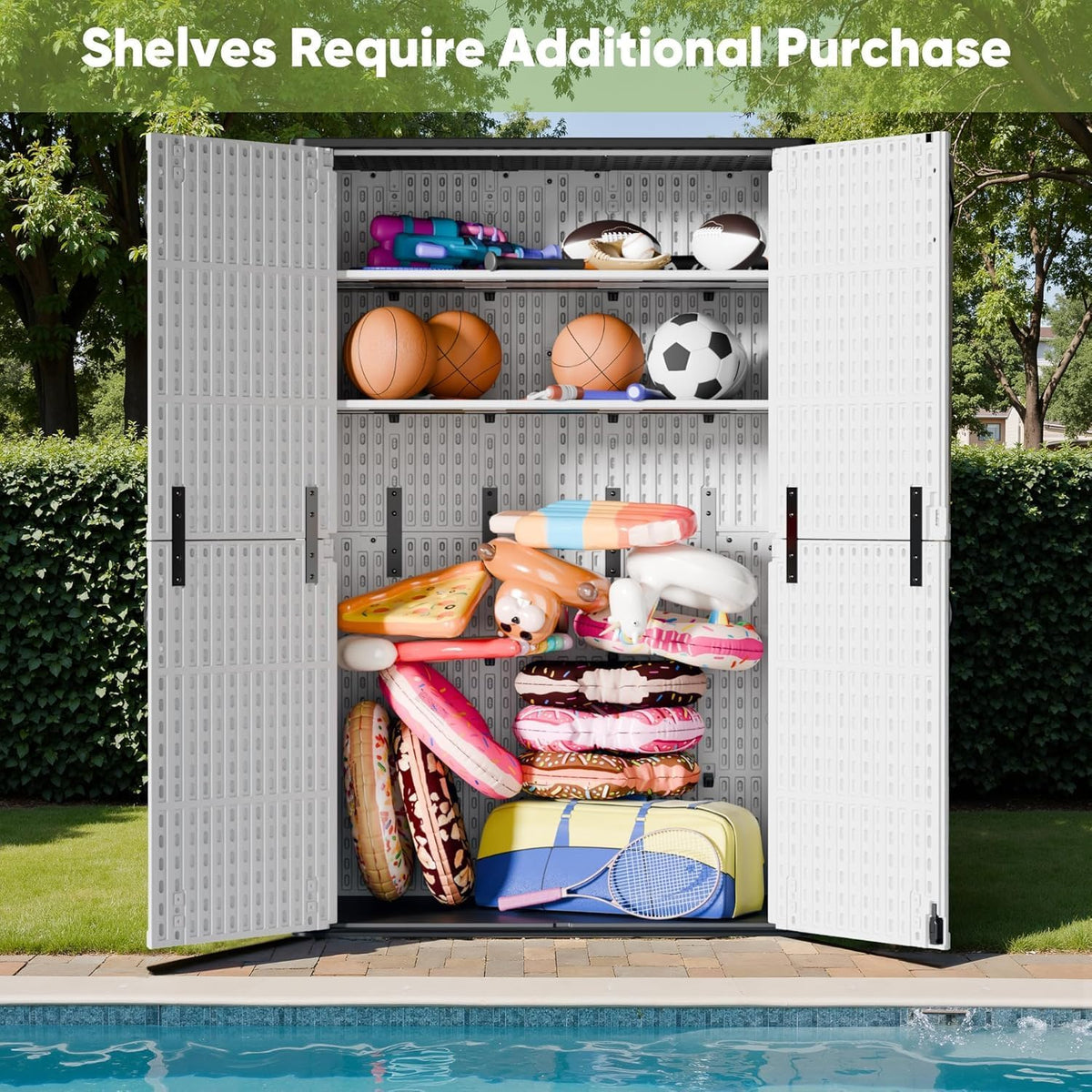 devoko 50 cu ft outdoor storage cabinet on a desk or shelf
