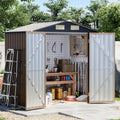 4 x 6 FT Metal Storage Shed for Backyard, Brown
