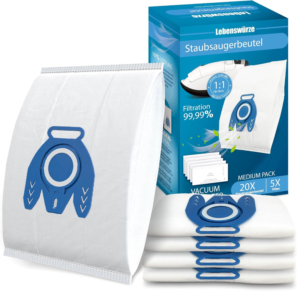 20 Pack 3D Airclean GN Vacuum Bags