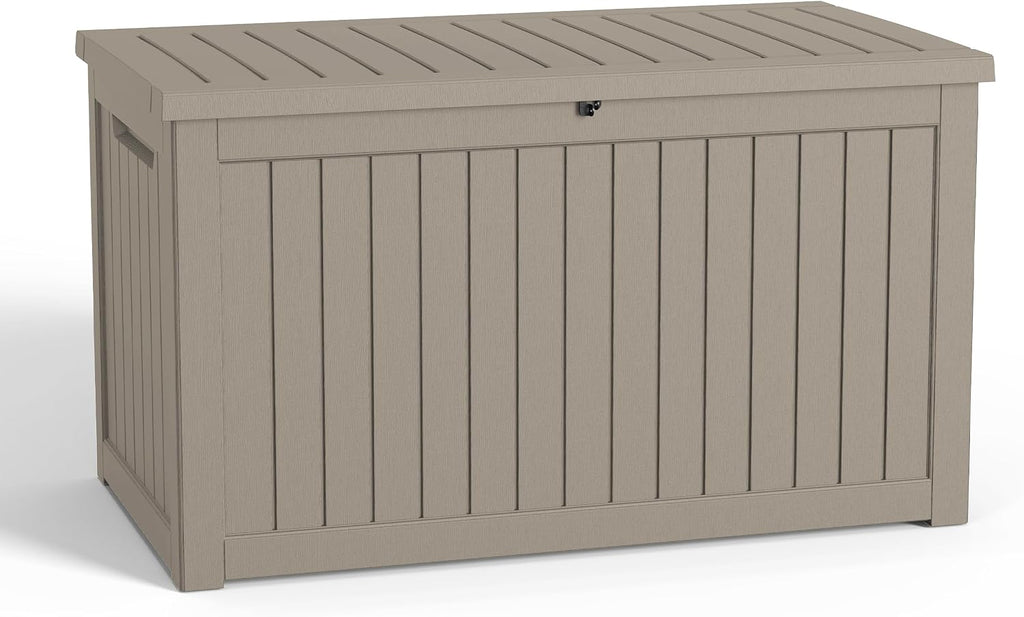 DRATO 310 Gallon Deck Boxes Outdoor Waterproof, Large Lockable Storage Box