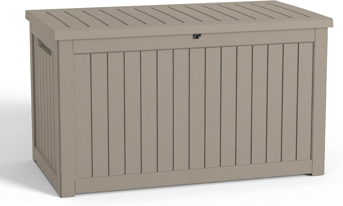 DRATO 310 Gallon Deck Boxes Outdoor Waterproof, Large Lockable Storage Box
