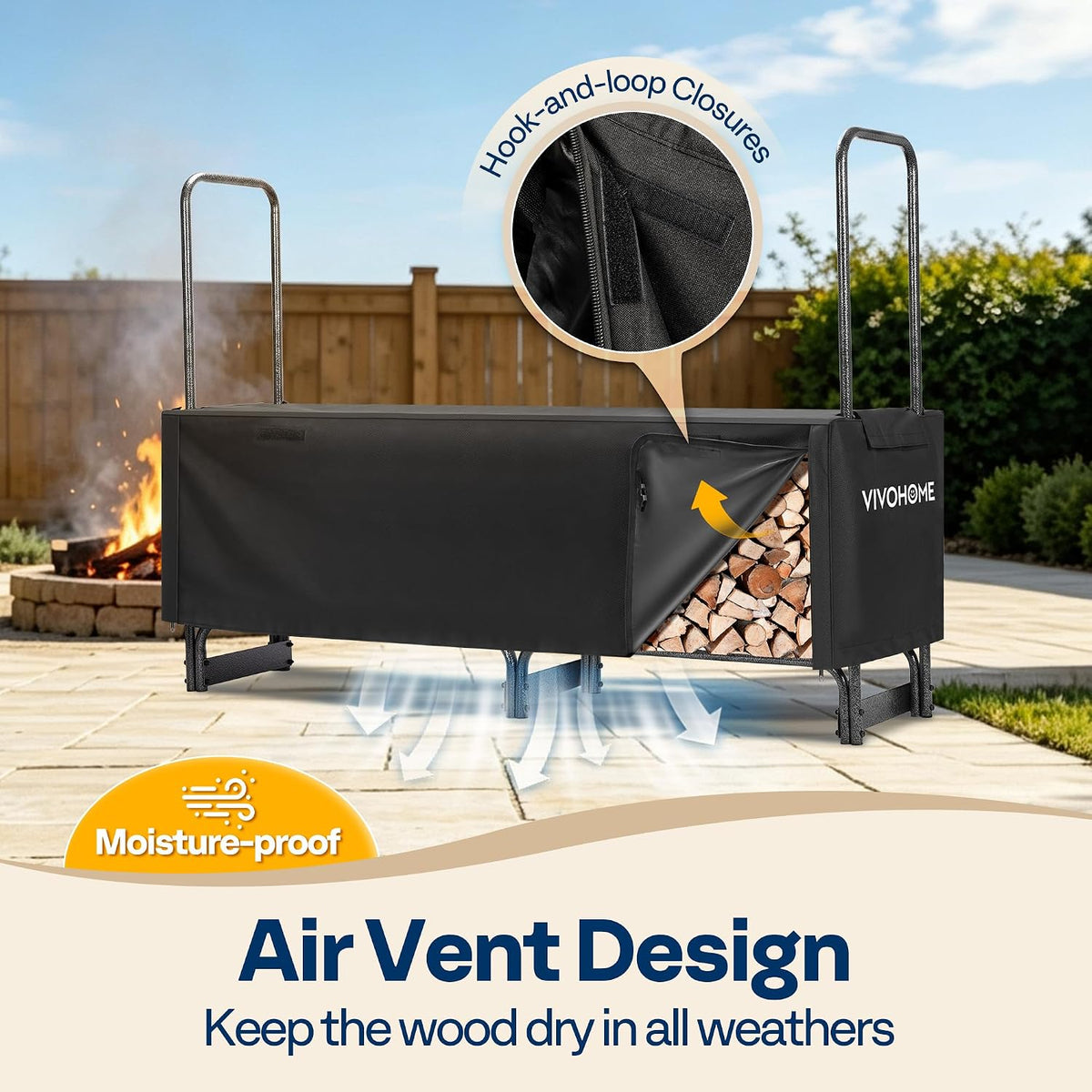 vivohome 6ft waterproof log rack cover, package contents