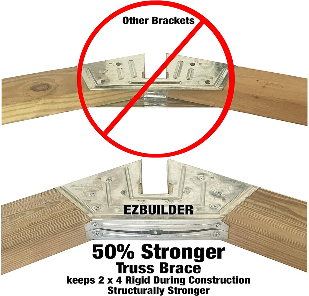 50% structurally stronger truss design easy shed kit, side view