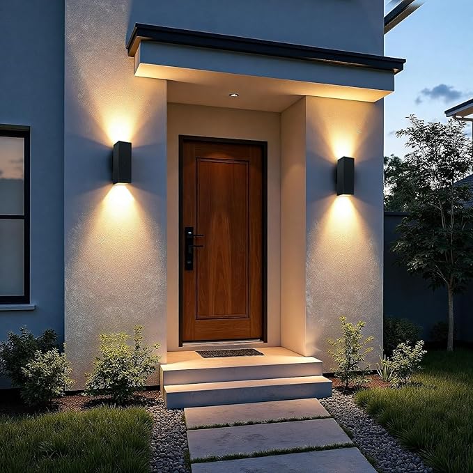 WISELUME Motion Sensor Outdoor Wall Lights, Dusk to Dawn Porch & Patio Sconce