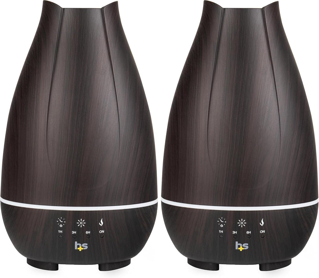 HealthSmart Essential Oil Diffuser, Cool Mist Humidifier and Aromatherapy (Pack of 2)