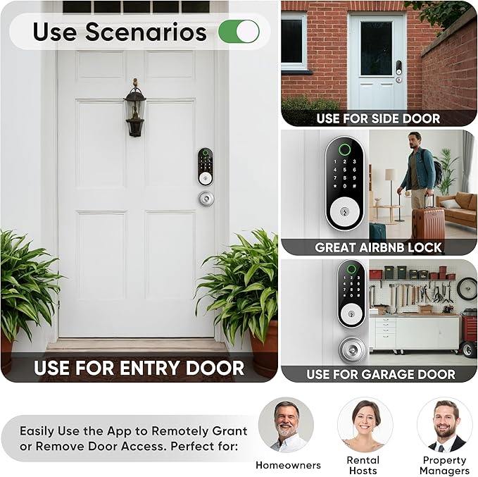 Fingerprint Smart Door Lock Keypad Deadbolt – Keyless Entry