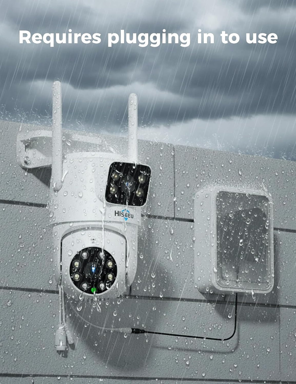 hiseeu wireless security cameras outdoor, outdoor cameras for shown in use