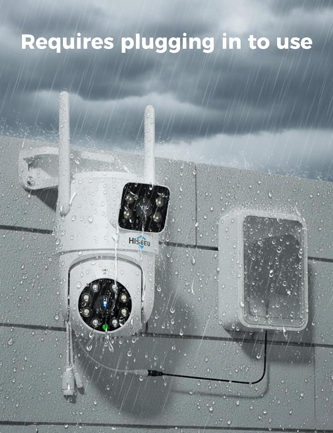 hiseeu wireless security cameras outdoor, outdoor cameras for shown in use