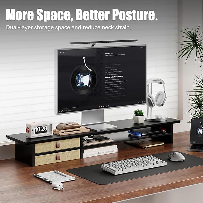 FENSULN Dual‑Tier Monitor Stand Riser