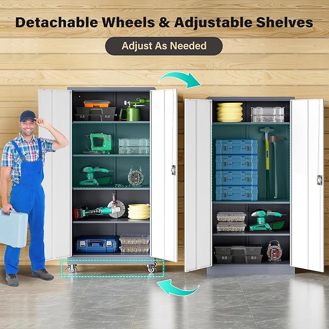 75" Tall Metal Storage Cabinet