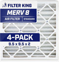 Filter King 9.5x9.5x2 Air Filter | 4-PACK | MERV 8 HVAC Pleated A/C Furnace