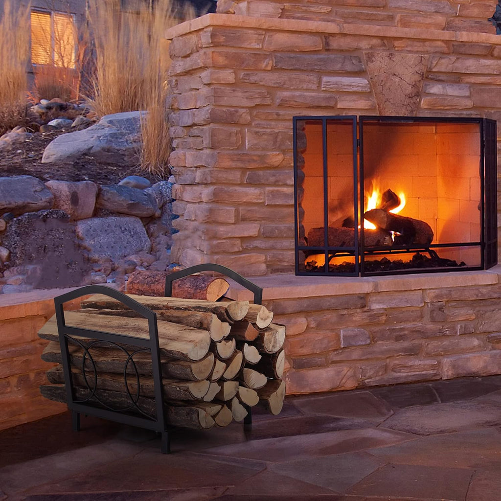 mfstudio firewood rack outdoor indoor, iron fire wood, package contents