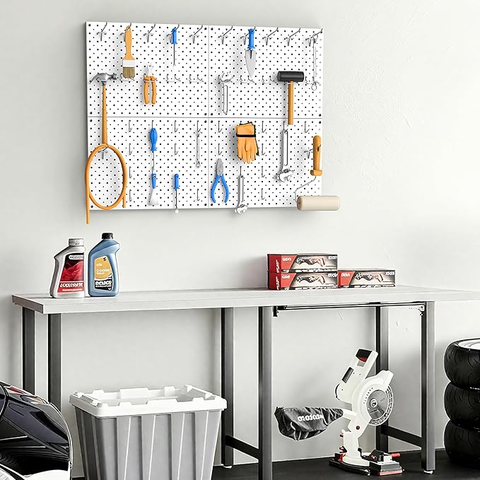EVERHANGER Metal Pegboard Panels, Heavy Duty Pegboard Wall Organizer, Garage