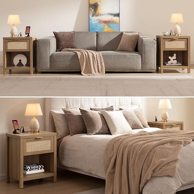 SICOTAS Rattan Night Stand